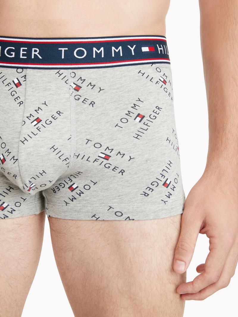 Férfi Tommy Hilfiger Pamut stretch trunk 3pk Trunks Szürke | HU 1291CTV